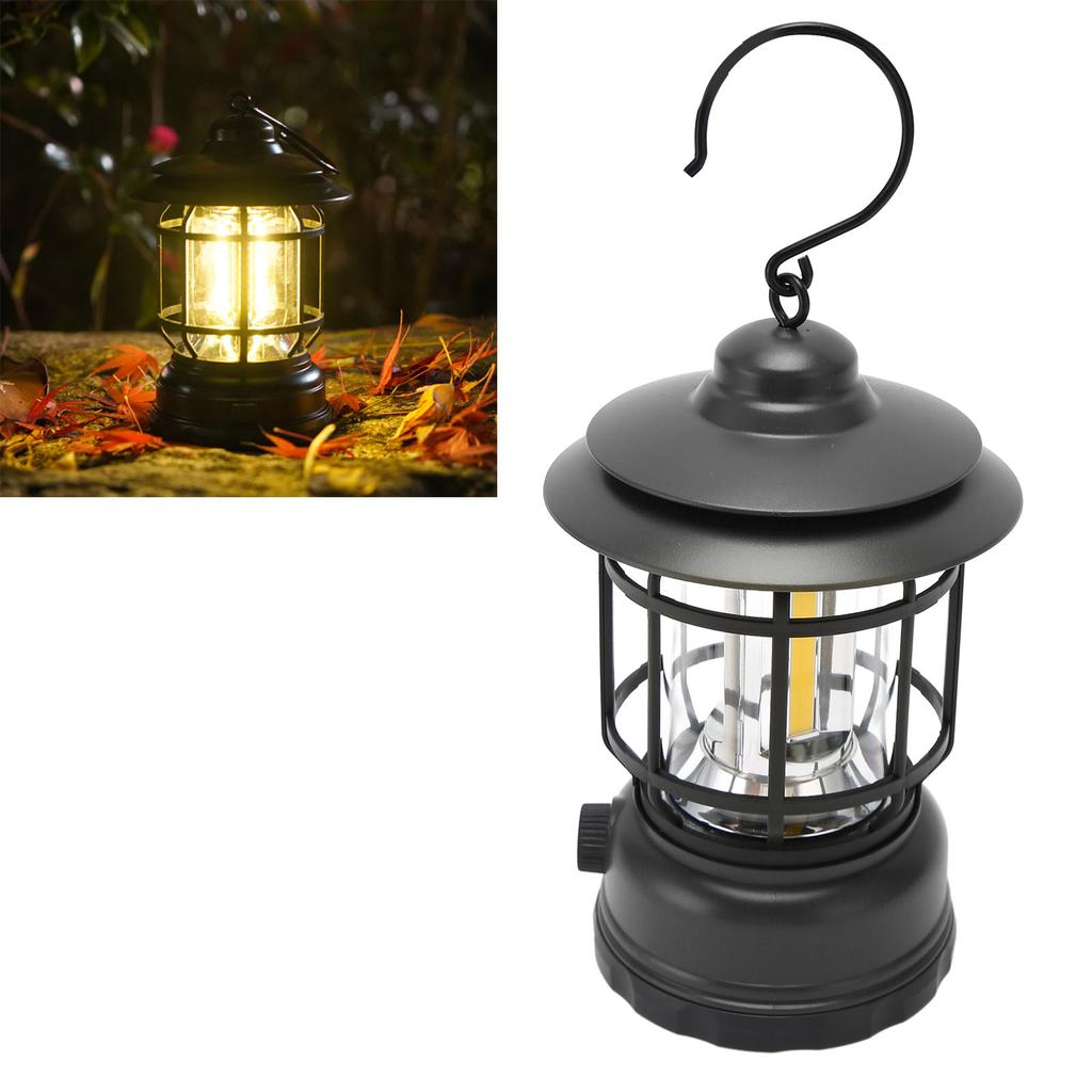 Vintage Camping Lantern IPX4 Waterproof Eye   USB Re Able Decorative Portable COB Tent Lamp with Hook