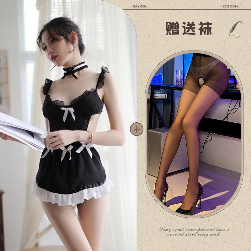 European and American sex underwear, uniform temptation women's sex pajamas, maid nurse belly pocket underwear set