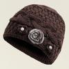 Winter New Middle-aged and Elderly Mothers' Hats with Velvet and Thickening Grandma Pullover Hats with Ear Protection and Warm Knitted Woolen Hats