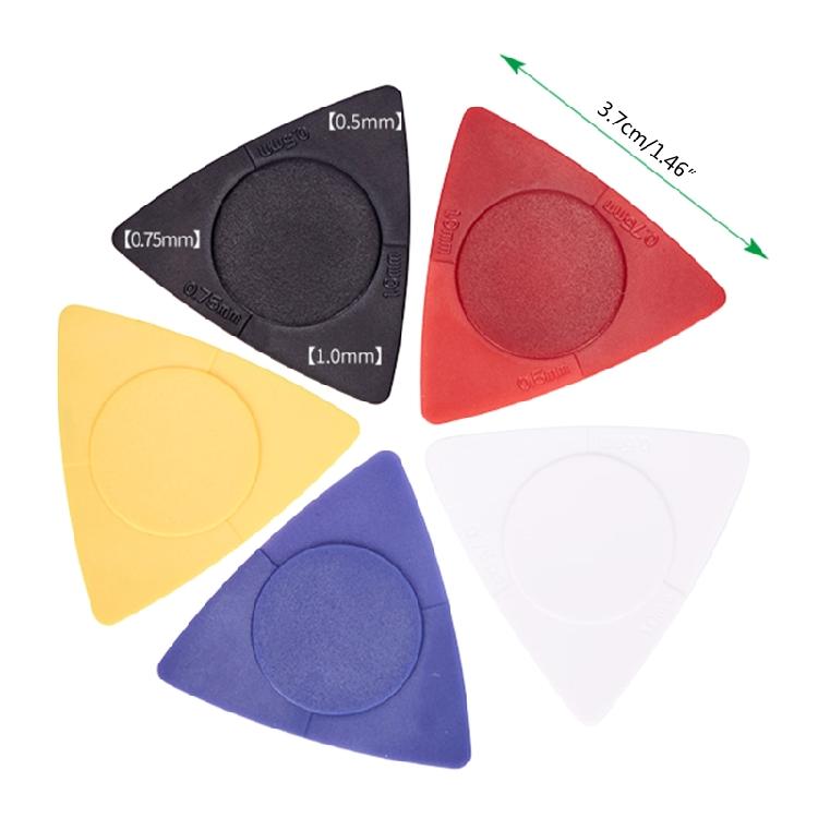 10 Pieces Guitar Picks Plectrums Plastic Picks Set Multicolor for Triangle Plect