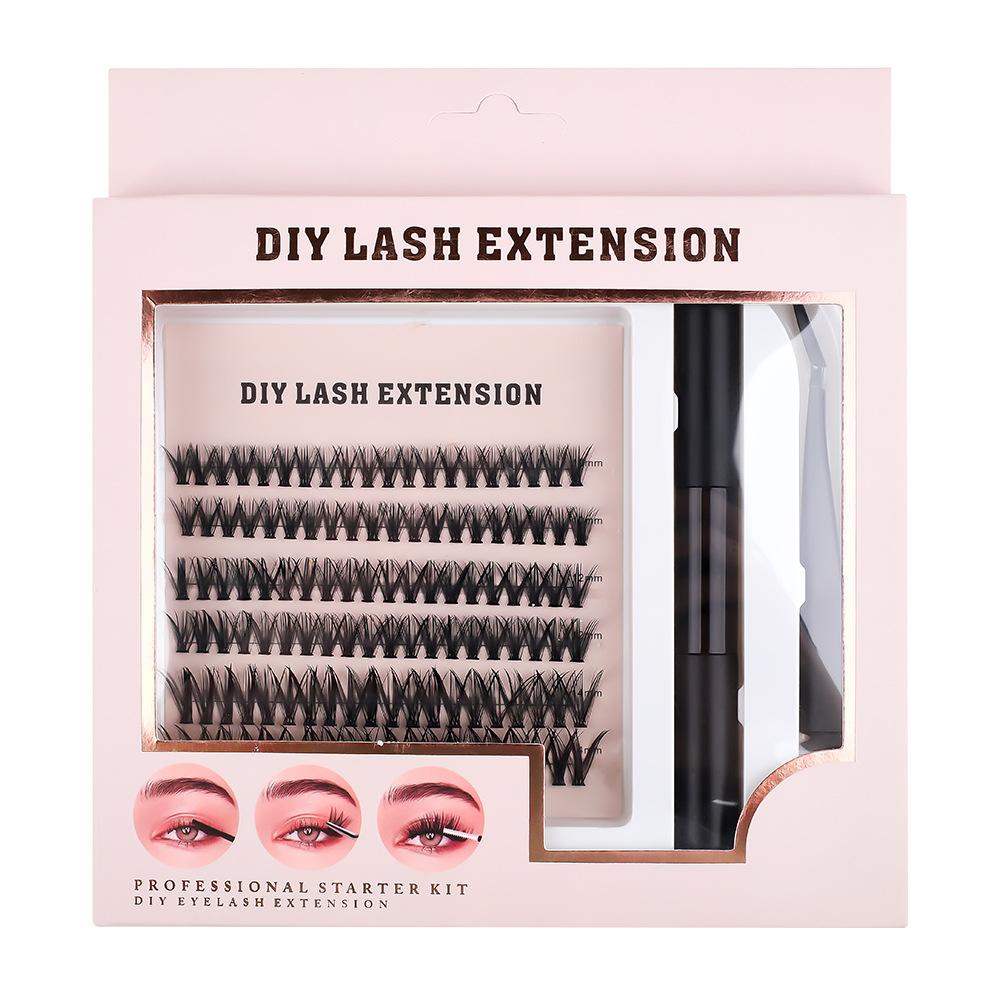 Hot Melt Multi-Hair Segmented Double-Head Eyelash Glue Self-Grafting Single Tuft Eyelash Set
