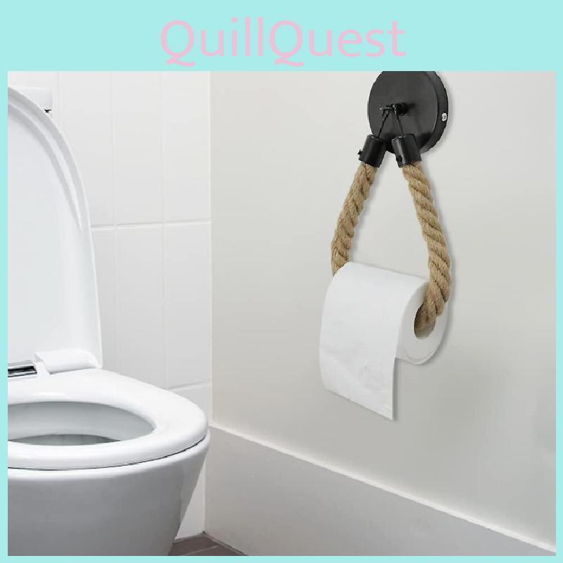 Toilet Rope Paper Holder Vintage Wall Mounted Toilet Roll Holder Hook Metal