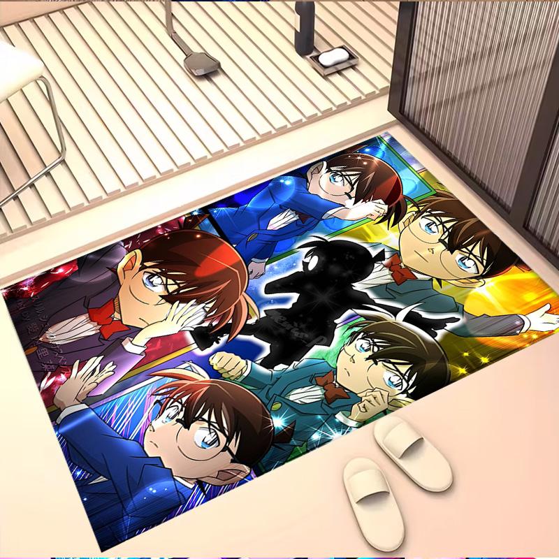 Detective Conan Print Rug, Washable Floor Carpet, For Entryway Dorm Laundry Room Office Study, Home Decor Birthday Christmas Gift
