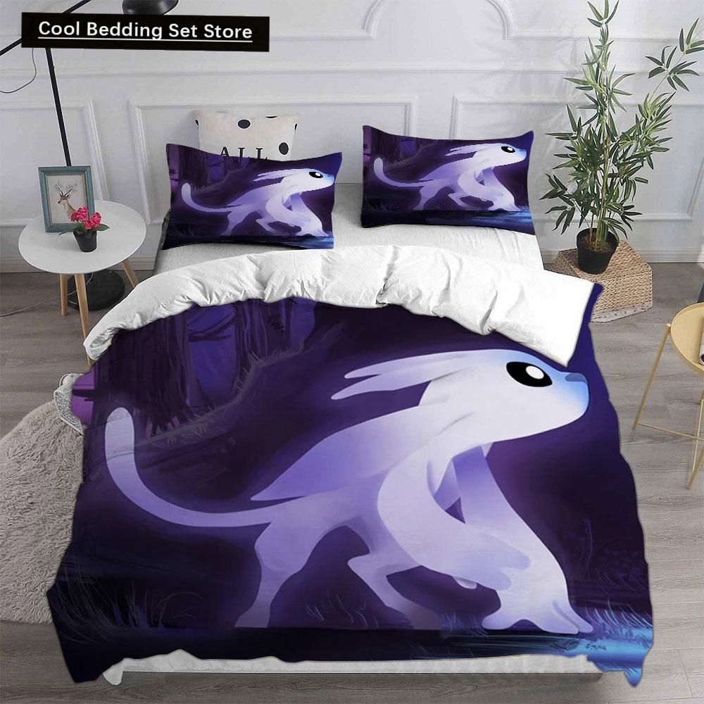 3D Spiel Ori and the Blind Forest Bettwäschesets Bettdecke Steppdecke Bettbezug Bettbezug Kissenbezug 2-3-teilige Sets Kinder Erwachsenengröße