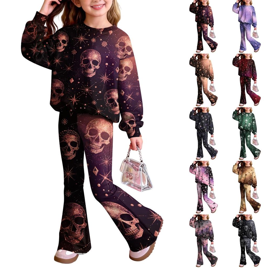Kids Casual Long Sleeve Top and Pants 2-Piece Outfit Set for Boys and Girls