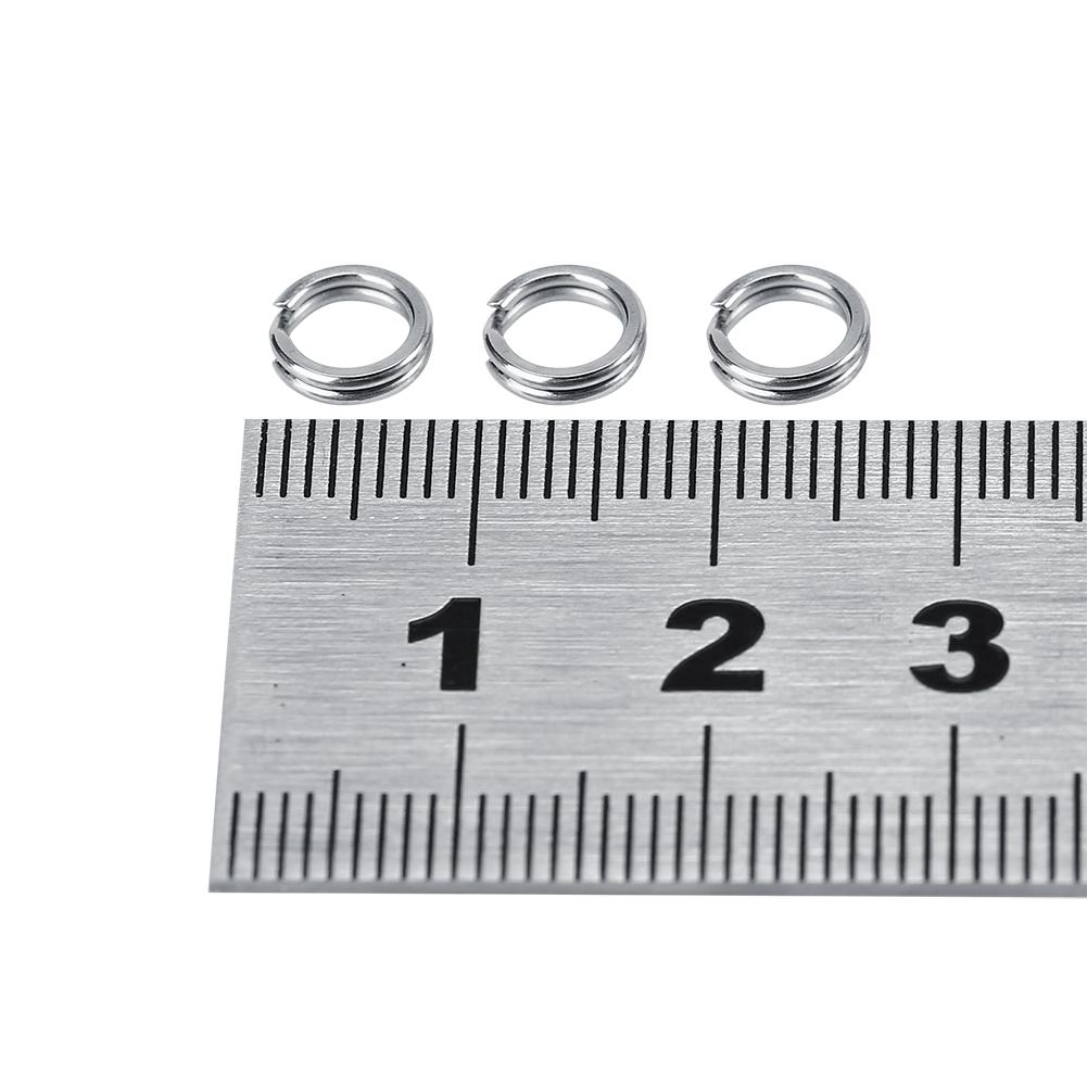 50pcs Fishing Stainless Steel Snap Split Ring Lure Tackle Connector (7#)