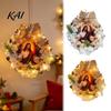 Religious Home Accents Pre-Lit Nativity Wreath, Battery Powered Lighted Hanging Wreath with Burlap Christmas Door Hanger Bow And Star for Front Door,