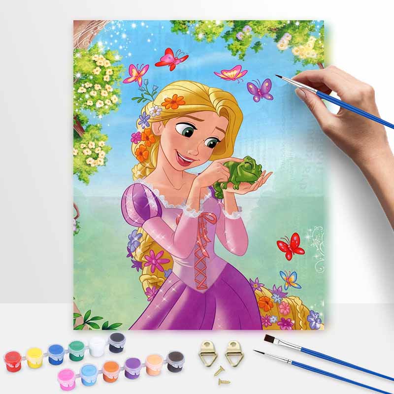 Disney Rapunzel Pascal Oil Painting Kit Home Decor Gift 20x30cm