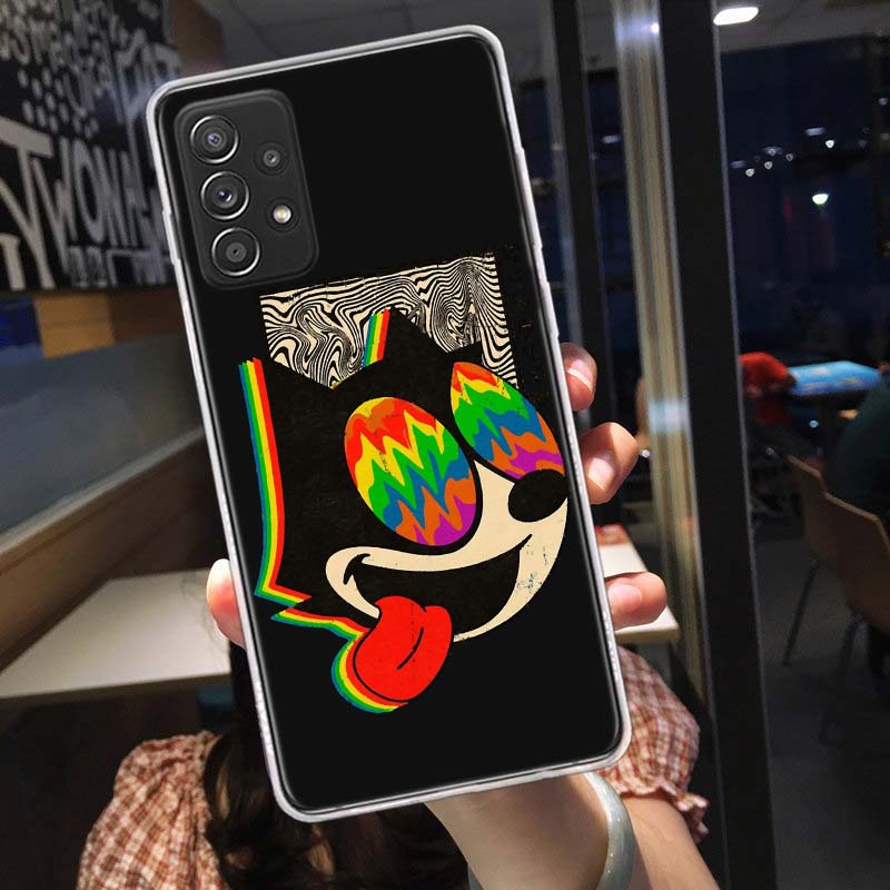 F-Felix the Cats Funny Phone Case for Samsung A54 A57 A37 A17 A14 A15 A12 A24 A34 A55 A35 A25 A52S A07 A05S A04S A22 A32 A72 Gal