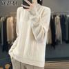 Damesmode Casual Herfst Winter Effen Kleur Print Lange Mouw Halfcoltrui Truien