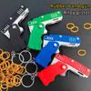 Burst Metal Rubber Band Toy - Mini Folding Launcher Toy With Keychain And 60Pcs Rubber Bands Perfect Gift For Christmas