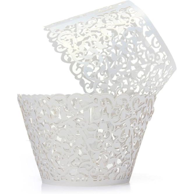 YOZATIA Vine Cupcake Wrappers, 60PCS Lace Cupcake Liners for Regular Sized Cupcake (Pink)