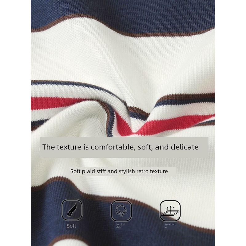 Wassup Heods Retro Japanese-Style Striped Short-Sleeve Unisex Summer 2024 New National Trend Brand Couple T-Shirt