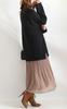 Gold Japan Plus Size Long Size 4L Women's Dress, Sleeve, Knit, Pleated, V-Neck, Black, bro-swnsn05,