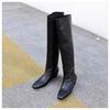Minimalist Style Flat Bottom Inner Height Increase Boots Women's 2025 New Popular High Knight Boots Square Sleeve Thin Boots