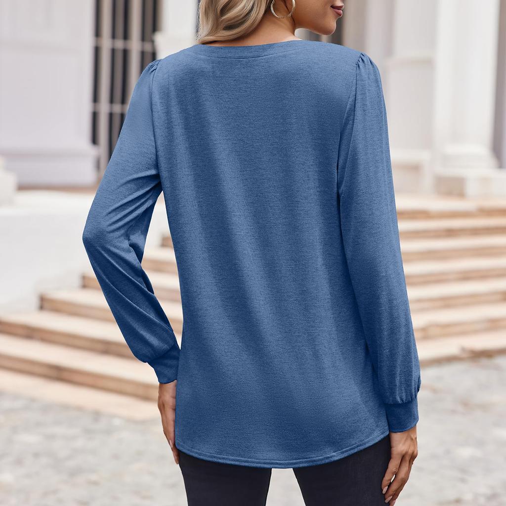 Women's T Shirt Tunic Long Sleeve Party V Neck Tops