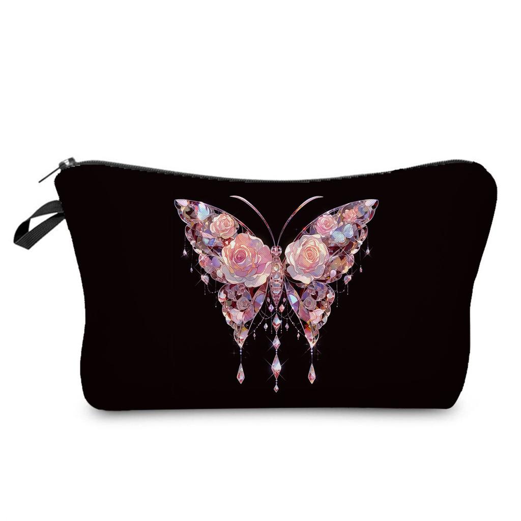 Women Butterfly Print Cosmetic Bag Toiletries Organize Travel Storage Case 6406 CLE