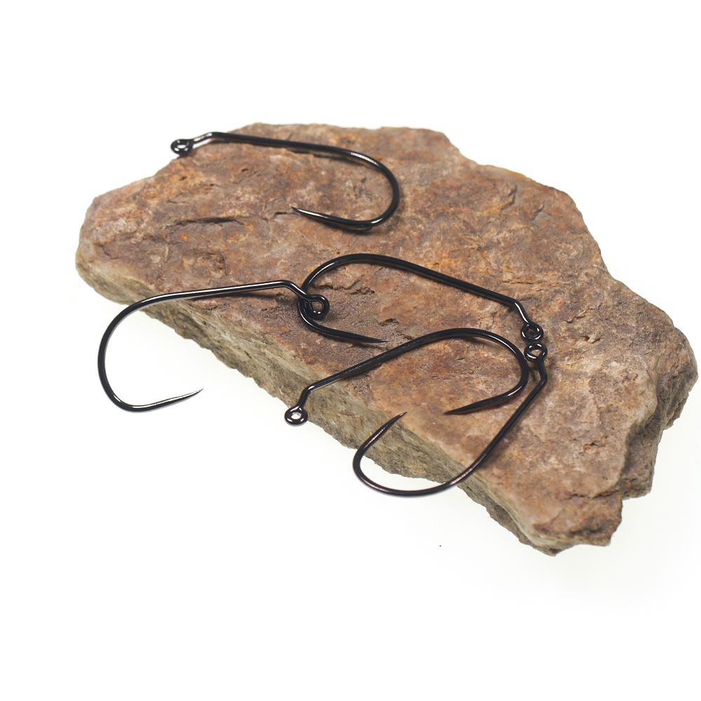 50 STÜCKE Widerhakenlose Jig-Haken aus Kohlenstoffstahl Aberdeen 60° Fliegenbindehaken für Streamer-Nymphen Salzwasser Barsch Wurm Angelhaken