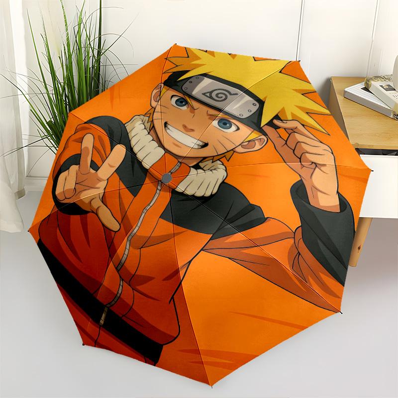 1 PC Automatic Folding Umbrella - Naruto Poster Pattern Portable Foldable Design With 8 Ribs Christmas Birthday Gifts
