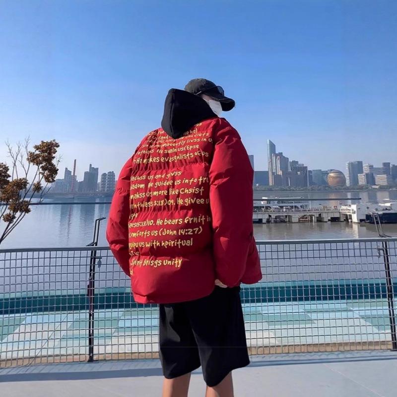 

Men s and Women s Year of the Rat Red Cotton Winter Jacket - Thickened, Warm Puffer Coat for Cold Protection XL червоний