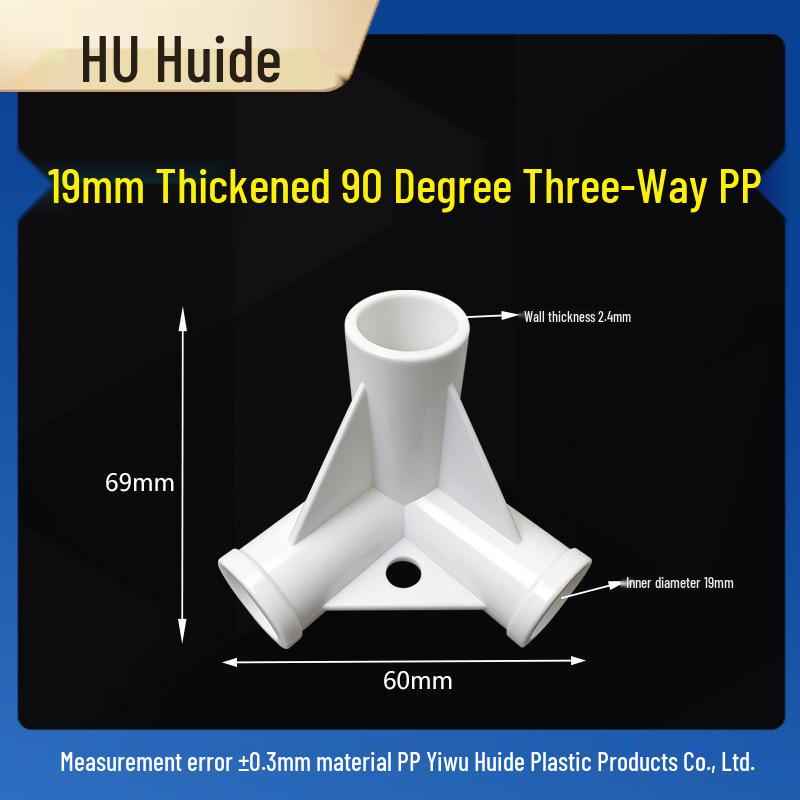 Three-Dimensional Plastic Right Angle Joint Connector for Tent and Studio Accessories
