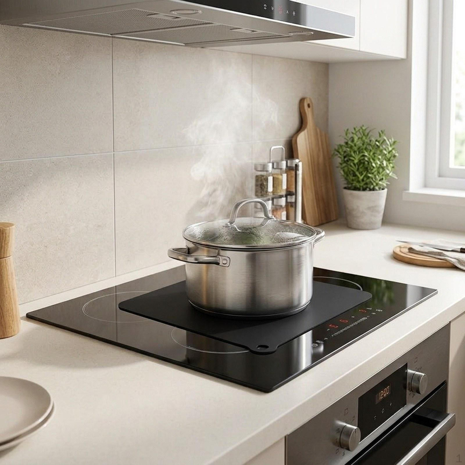 

Mat for Induction Hob, Made of Silicone And Fiberglass, Scratch-resistant, Home Cafes. 25cmx25cm