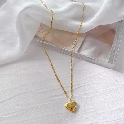 Couple Clavicle Chain Geometric Heart-Shaped Light Luxury Temperament Simple Sweet Love Pendant Necklace  Jewelry