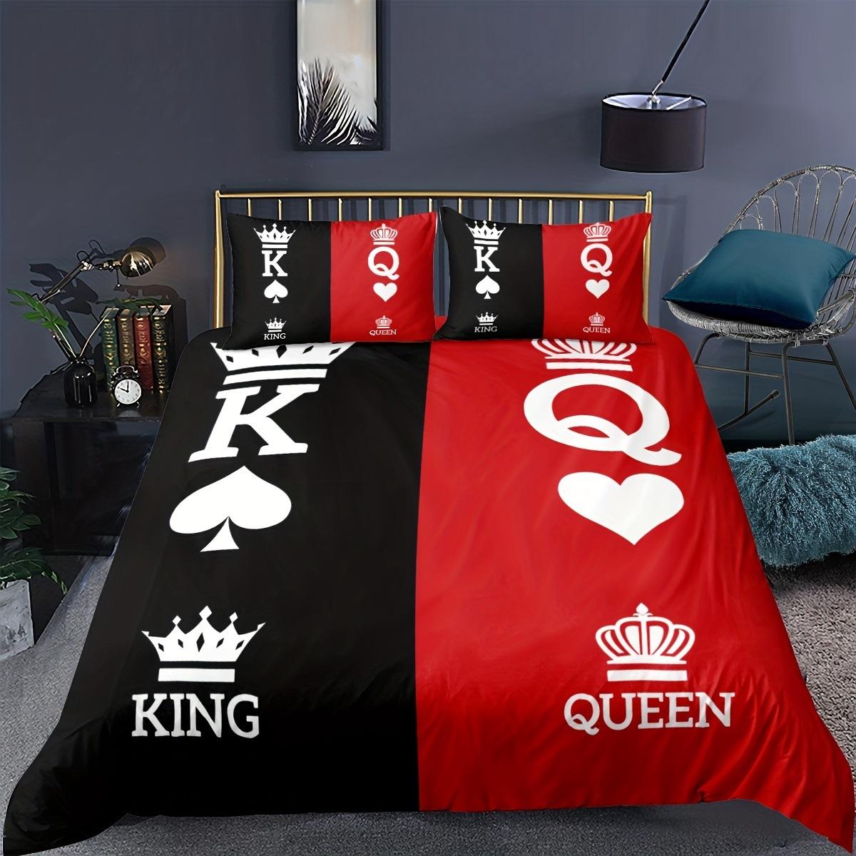 

Couple Black And Red Series Three-Piece 3D Digital Printing, Bedding quilt cover 135 * 200 * 1 2pcs