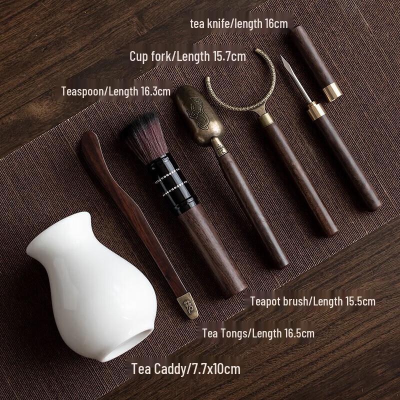 Susi Ceramic Tea Ceremony Six Gentlemen Set - Mutton-fat White Porcelain
