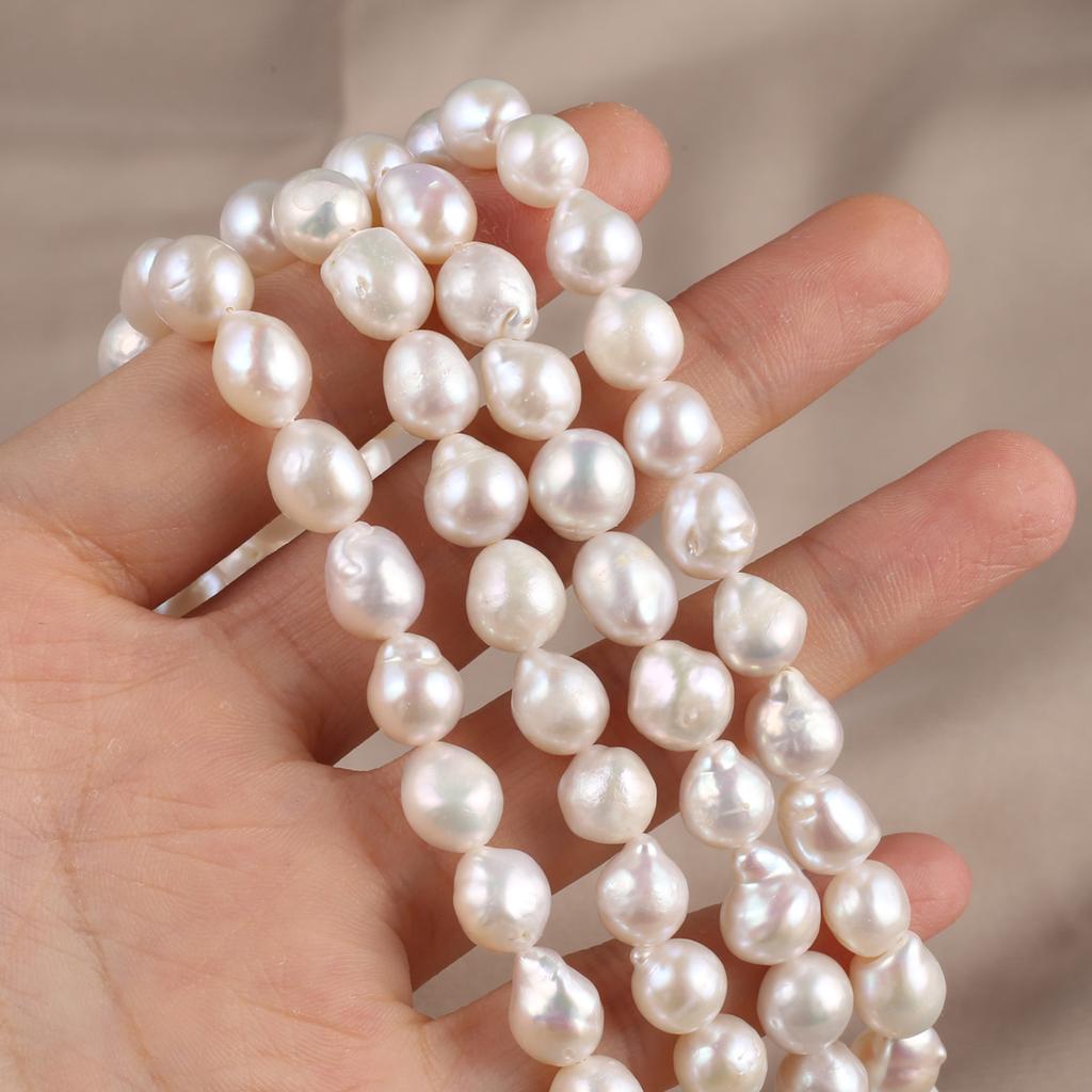 1String, Fashion Women's Natural Freshwater Pearls, 8-9 Mm, Drop Shape Pearl Beads for DIY Necklaces, Bracelets Accessories, Jewelry Making 36cm