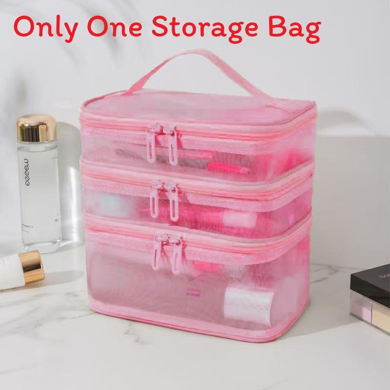 Travel Makeup Storage Bag With Mesh Nylon Large Capacity Perfect For Bathroom And Bedroom