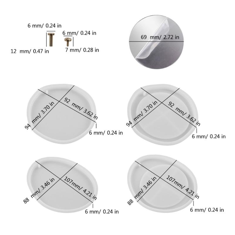 Convenient Silicone Mold Glass Silicone Molds Makeup Glass Molds Glass Cover Resin Molds for Rotating Makeup Glass