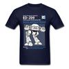 Blue Men T Shirt Summer Fashion Casual Tshirt Printing Robot ED 209 Men's Top Quality Full Cotton Clothing Mens Tee Shirt