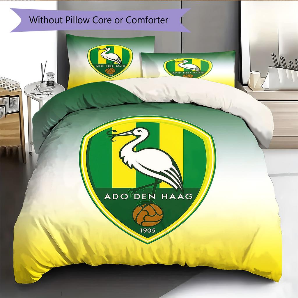 ADO Den Haag Pattern Bedding Quilt Set Home Decoration Gift (1 * Duvet Cover + 2 * Pillowcase Without Core)