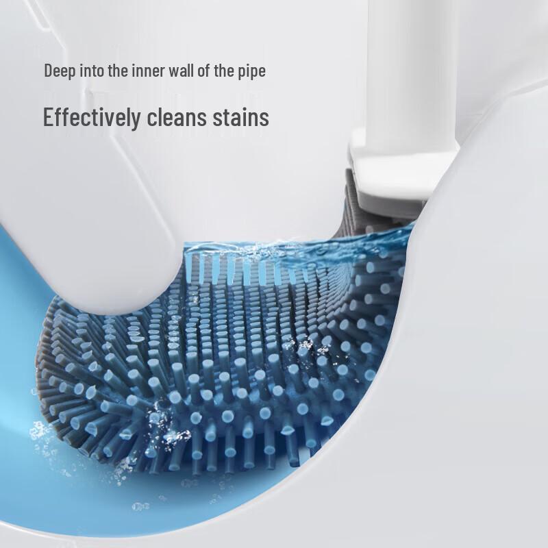 ecoco Wall-Mounted Silicone Toilet Brush with Holder
