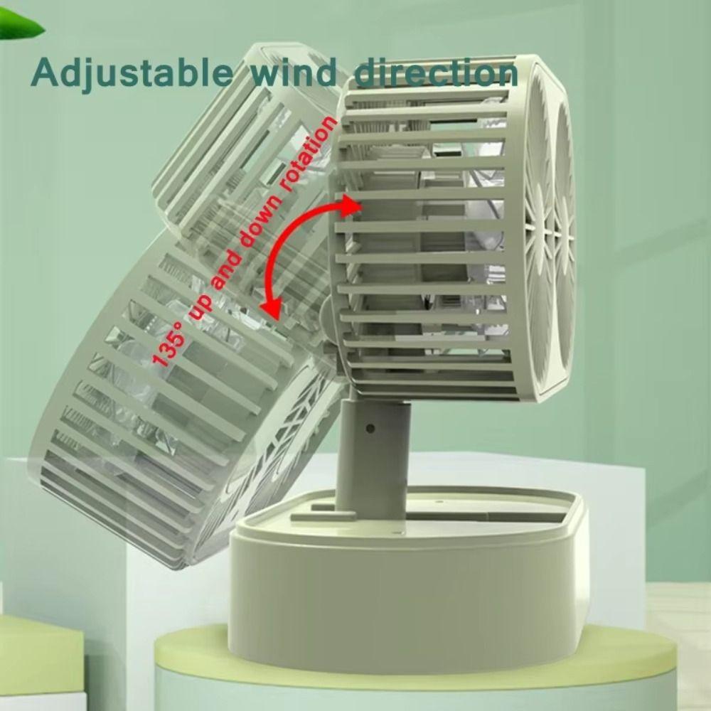 Telescopic Mini Table Fan Folding Air Cooler USB Desktop Small Fan Running