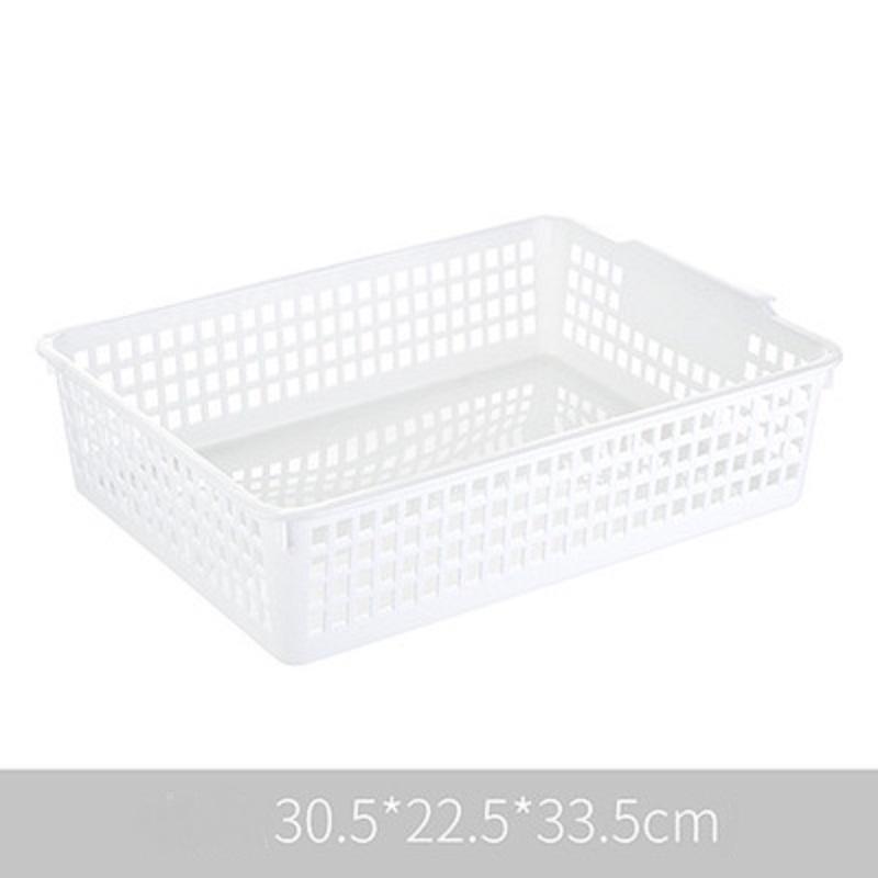 Practical Fashion Simple Household Plastic Hollow Desktop Storage Basket Snack Storage Basket Rectangular Sundries Storage Box Bathroom Rack Basket