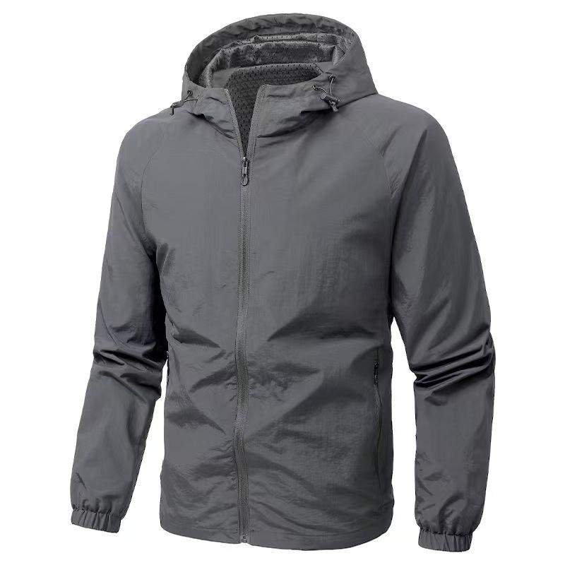 Men's Lightweight Hooded Workwear Jacket - Versatile, Waterproof, Multi-color, Plus Size