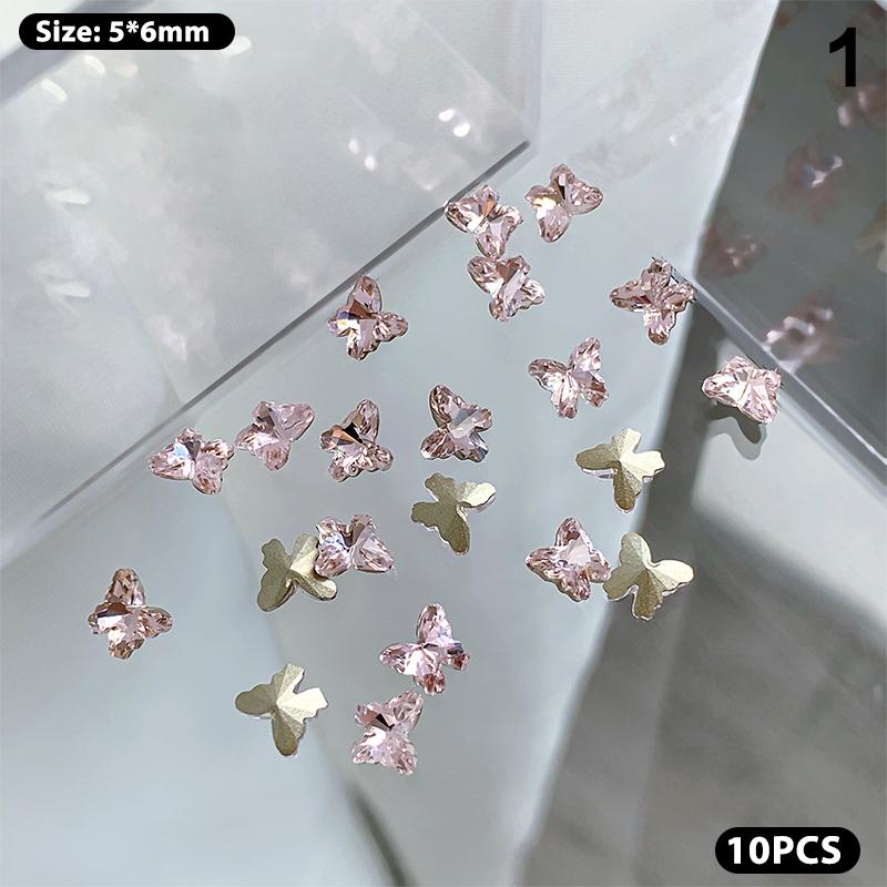 3D Butterfly Super Flash Bottom Aurora Diamond 3D Nail Decoration Nail Accessories