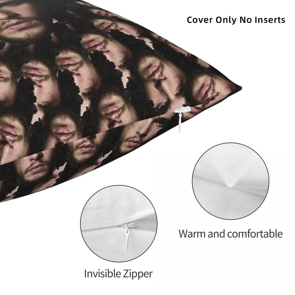 Kit Harington Fractal Square Pillowcase Polyester Linen Velvet Creative Zip Decorative Car Cushion Cover 45X45