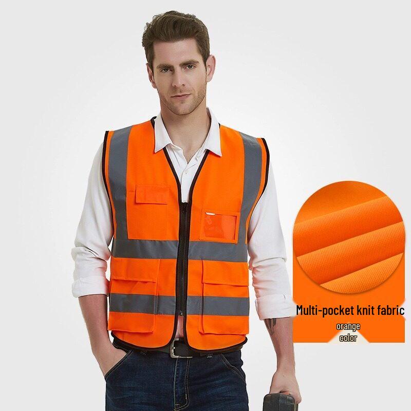 Thickened Knitted Multi-Pocket Reflective Safety Vest