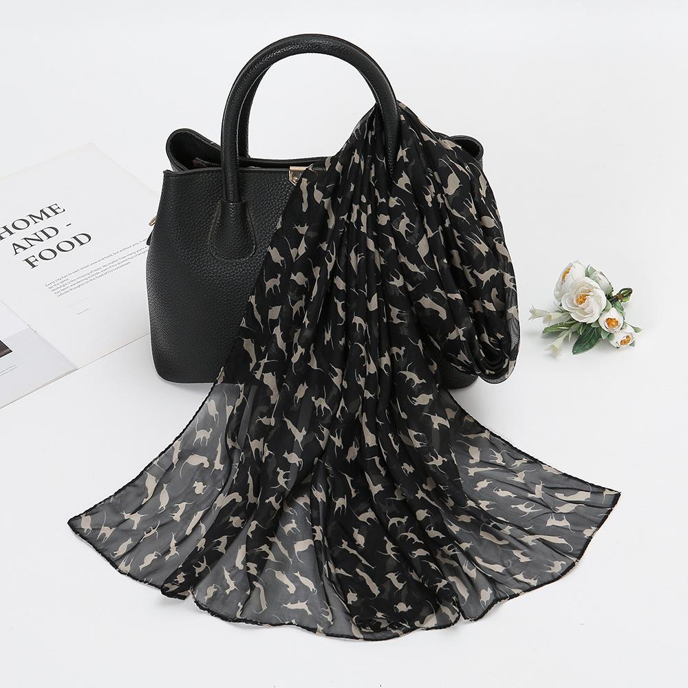 Eșarfă șifon cu buline mici de primăvară 2025: Protecție Solară la Modă pentru Femei, Ușoară și Lungă