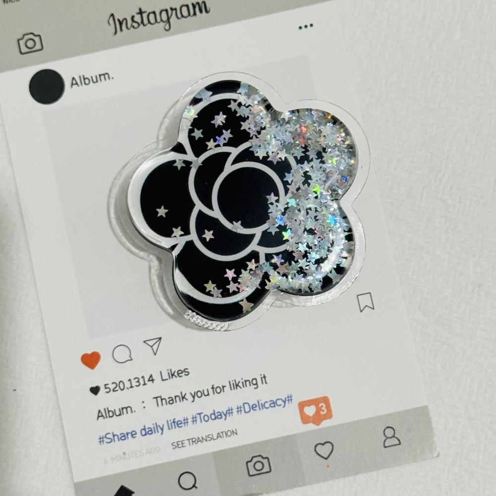Korea Cute Glitter Flower Phone Griptok Grip Tok Stand Holder For iPhone Universal Accessories Finger Tips Bracket