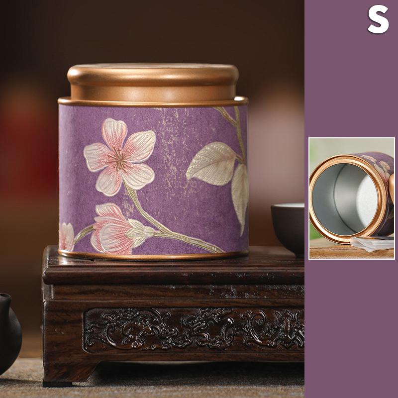 Empty Tea Tin Can Household Green Black Tea Sealed Jar Portable Home Small Tea Packaging Box Tinplate Storage Can