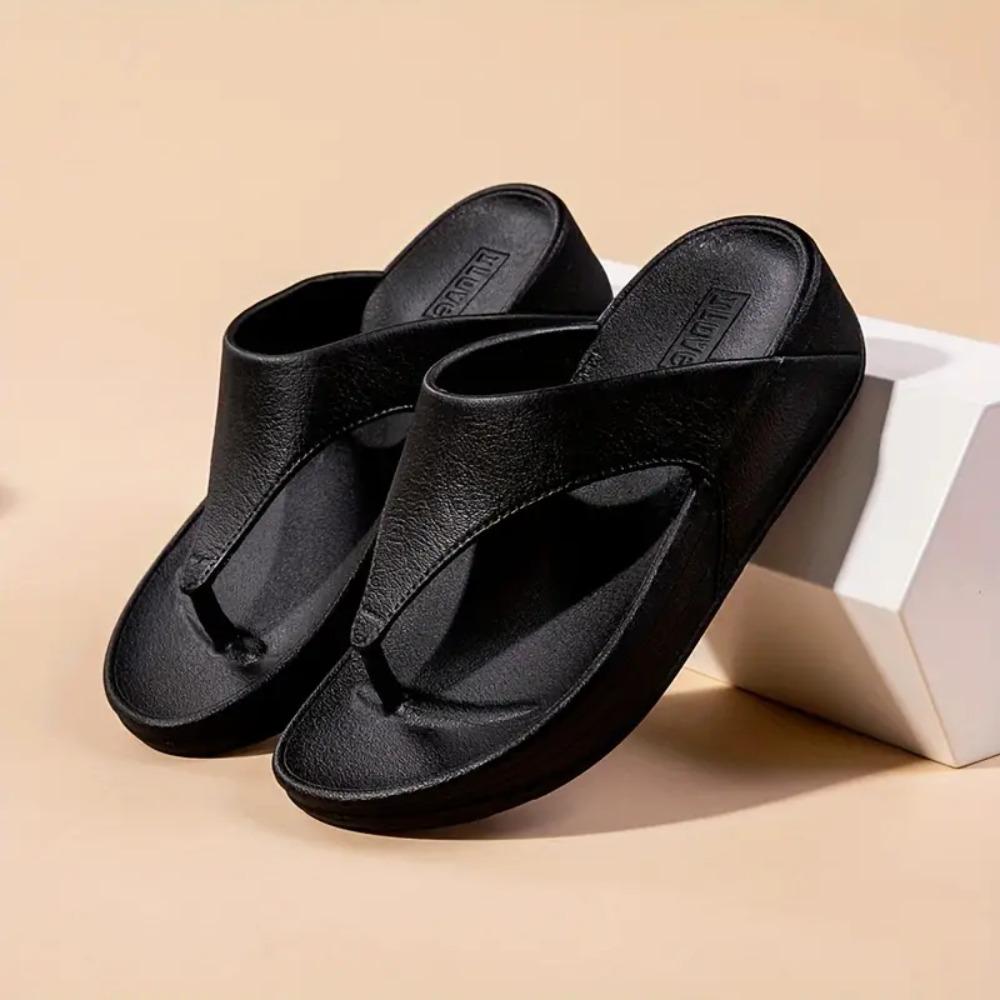 2025 Women's Summer Fashion Slippers - Casual Non-slip Thick Sole, EVA Material Open Toe Beach Shoes