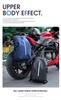Water-Repellent Leather Motorcycle Backpack with Reflective Strips and Large Capacity