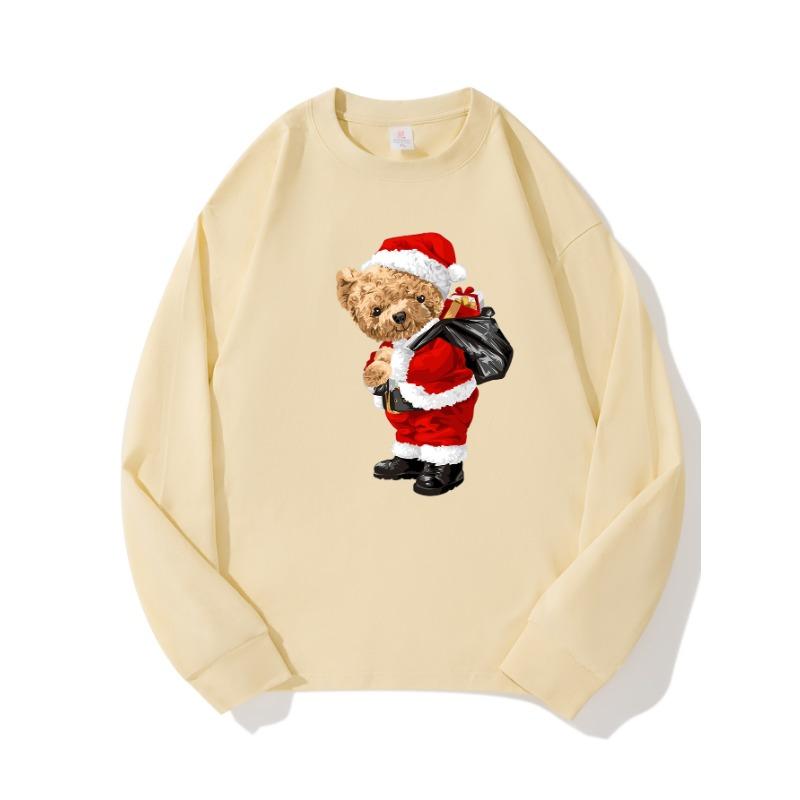 

Черный карманный медведь осенняя одежда с длинными рукавами из чистого хлопка новый мужской и женский топ, весенний внутренний слой, базовая рубашка, круглая горловина футболка с длинными рукавами XXL бежевый