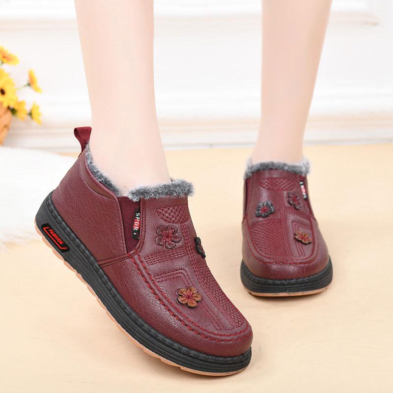 Winter Warm Snow Boots for Women Water Resistant Non-Slip Platform Ankle Booties Shoes With Faux Fur Lining Women's Comfortable Walking Short Boots