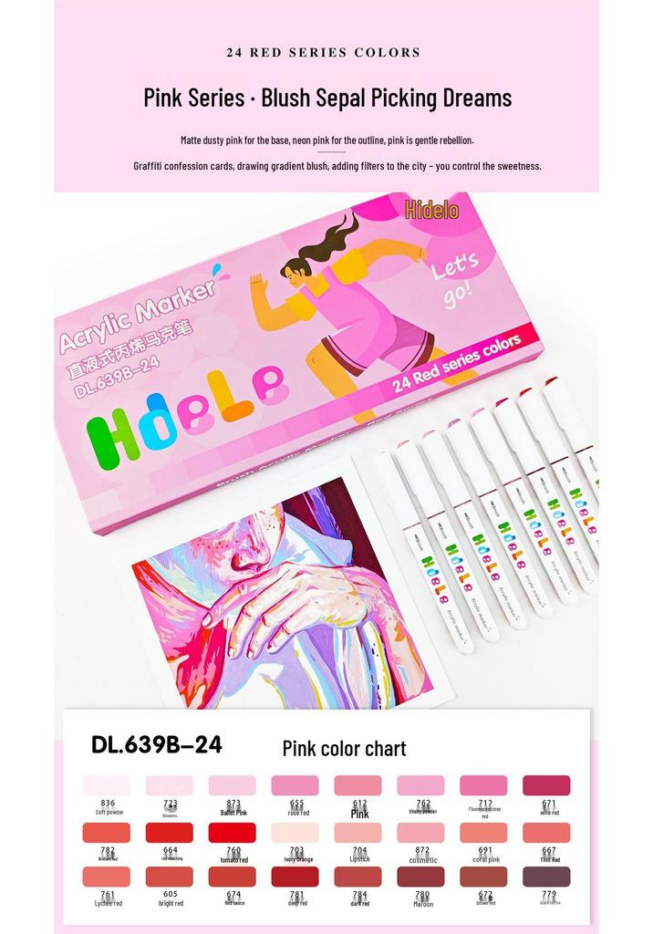 Huideler 639 Soft Tip Acrylic Marker Pen - 240 Colors for Student Art & Graffiti