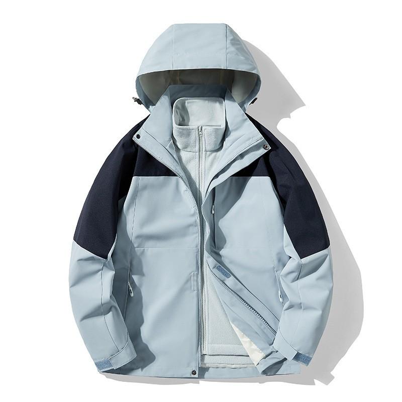 Mens Womens 3-in-1 Waterproof Windproof Insulated Outdoor Jacket With Removable Fleece Liner Hiking Skiing Camping